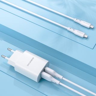 Bộ Cóc Cáp Sạc Borofone BN2 Cổng Micro - 2 Cổng USB 2.1A chuẩn EU