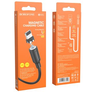 Cáp Sạc Truyền Dữ Liệu Từ Hít Nam Châm Borofone BX41 Cổng Lightning 1m
