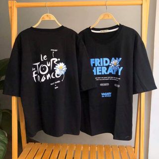 Áo thun tay lỡ form rộng in chữ - Unisex