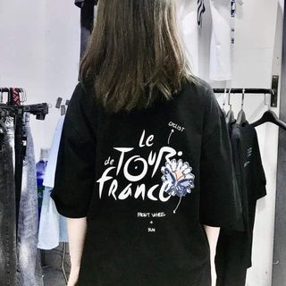 Áo thun tay lỡ form rộng in chữ - Unisex