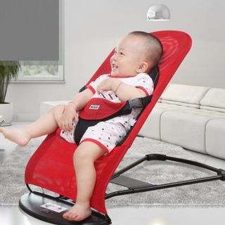 Ghế nhún tạo rung lưới thoáng khí gối đầu - ghế rung nhún đa năng cho bé nằm chơi ngủ uống sữa