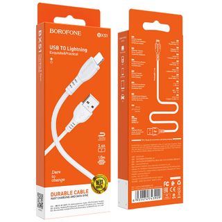 Cáp Sạc Truyền Dữ Liệu BOROFONE BX51 Cổng Lightning 1m
