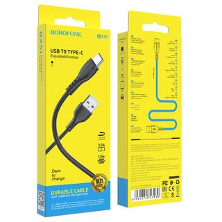 Cáp Sạc Truyền Dữ Liệu BOROFONE BX51 Cổng Type C 1m