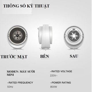 Quạt sưởi mini để bàn 800W
