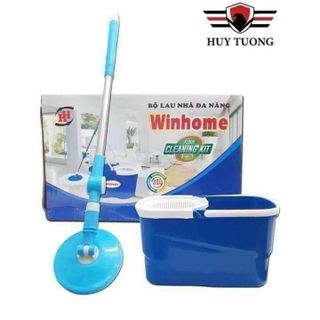 BỘ LAU NHÀ WinhOme Một bộ gồm: Thùng lau có bánh xe, 1 cây lau và 2 bông lau thay thế