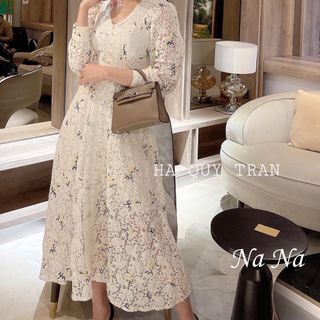 Đầm ren thêu xuân