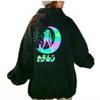 Áo hoodie in phản quang thuỷ thủ mặt trăng giá sỉ