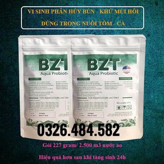 Vi sinh xử lí nước - đáy , phân huỷ bùn khử mùi hôi đáy ao nuôi tôm # vi sinh BZT 227gram