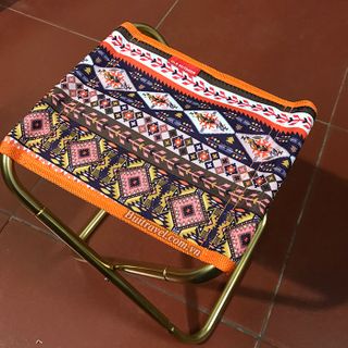 Ghế vuông dã ngoại gấp gọn thổ cẩm