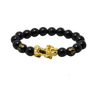 Chuỗi đeo tay đá thạch anh 10ly + tỳ hưu mạ vàng Giá sỉ 20k/1 chuỗi