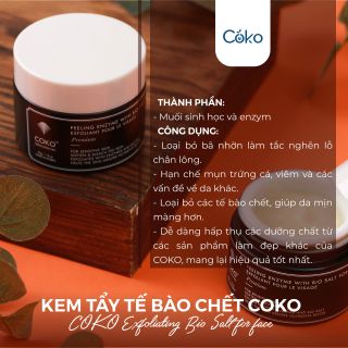 Sữa rửa mặt tẩy tết bào chết 50g Coko công nghệ sạch sâu, cân bằng độ ẩm loại bỏ bã nhờn và giảm nếp nhăn cho làn da – Exfoliating bio salt 50g