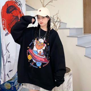 Áo sweater in đĩa bay nỉ ngoại đẹp
