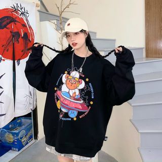Áo sweater in đĩa bay nỉ ngoại đẹp