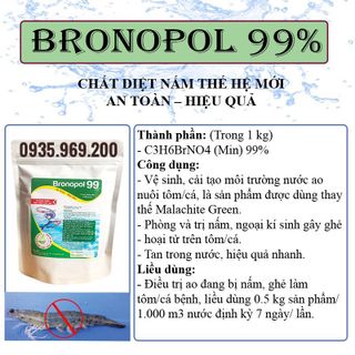 Chất diệt nấm - ghẻ - xuất huyết trên cá/tôm #bronopol 99% 1kg