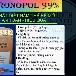 Chất diệt nấm - ghẻ - xuất huyết trên cá/tôm #bronopol 99% 1kg