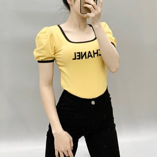 Áo croptop tay phồng Chất poric QC