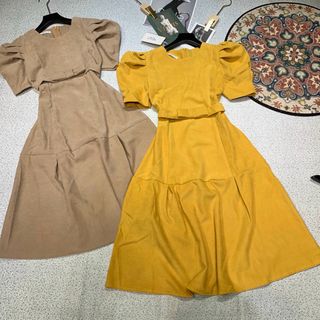 Đầm nơ tay bánh bèo QC