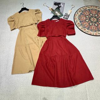 Đầm nơ tay bánh bèo QC