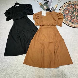 Đầm nơ tay bánh bèo QC