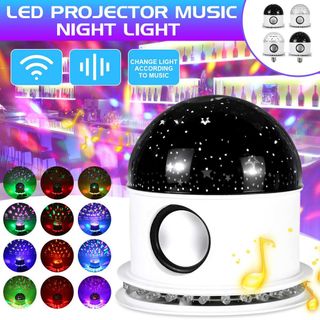 Đèn LED quay 7 màu kèm loa bluetooth