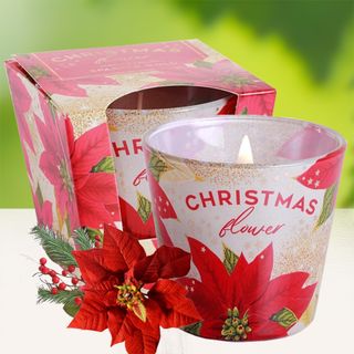 Ly nến thơm tinh dầu Bartek Christmas Flower 115g QT7225 - hoa trạng nguyên giá sỉ