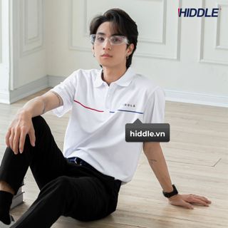 Áo thun nam cổ bẻ vải cá sấu thoáng mát màu trắng - Hiddle