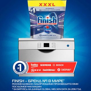 Túi 60 viên rửa chén Finish Quantum Max Dishwasher Tablets QT025459