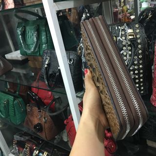 Ví Vân cá sấu quảng châu 2 khoá kéo