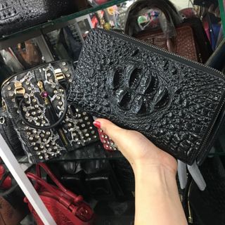 Ví Vân cá sấu quảng châu 2 khoá kéo
