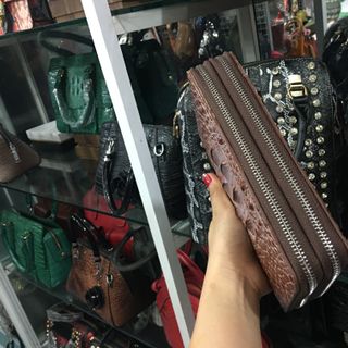 Ví Vân cá sấu quảng châu 2 khoá kéo