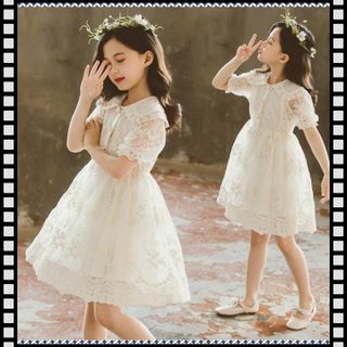 Váy ren trắng công chúa cực đáng yêu