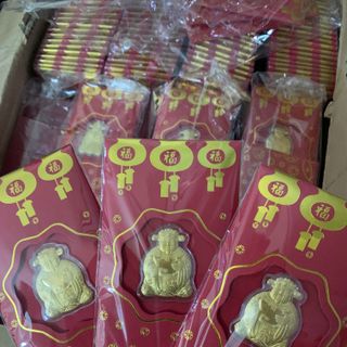 lixi mạ vàng thần tài & trâu 2021 sẵn hàng tại tphcm