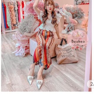 [ SỈ ] Sét Bộ Lụa Áo Cánh Tiên Hot Trend Đính Nơ Bảng Bự Phối Quần Ống Rộng Thổ Cẩm Fashion