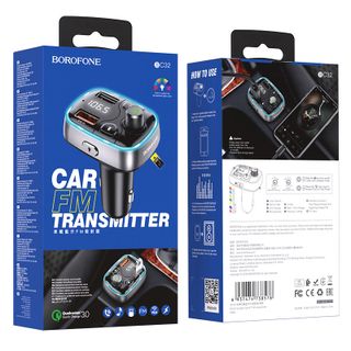 Máy Phát FM, Nghe Nhạc BOROFONE Kèm Cóc Sạc Nhanh Xe Hơi BC32 2 Cổng USB Hỗ Trợ Thẻ nhớ
