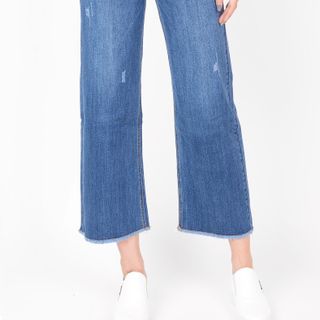 Quần jeans xuông xước nhẹ tua lai giá sỉ