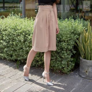Quần Tây Short Bermuda Ống Rộng Lật Lai