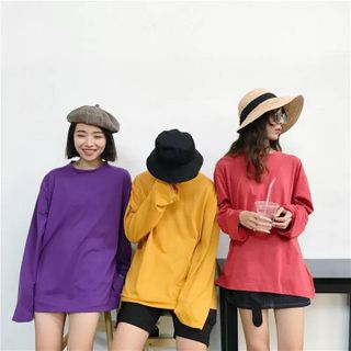 Áo Thun Teen Basic Tay Dài Nhiều Màu