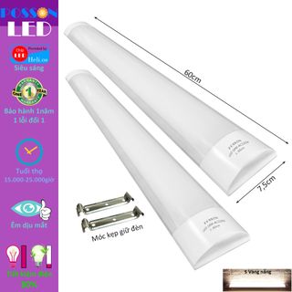 Sỉ 20 Đèn bán nguyệt 60cm tuyp Led 18w nguyên bộ liền máng Posson LTC-60x
