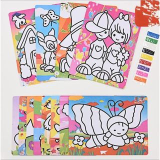 Tranh cát 15x21cm kèm 6 màu đủ mẫu tranh cát