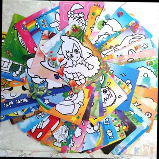 Tranh cát 15x21cm kèm 6 màu đủ mẫu tranh cát