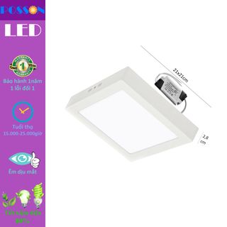 Sỉ 20 Đèn Led ốp trần 18w vuông ốp nổi Posson LP-So18x