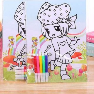 Tranh .Bộ 2 tranh 2 mẫu 19x25cm + 4 bút lông. Giá sỉ 7k nguyên bộ siêu rẻ. Đủ mẫu luôn nha các bạn.