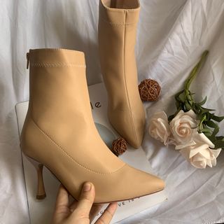 Giày boot cao gót nữ cổ cao gót mảnh thời trang cao cấp gót nhọn cao 8cm - YH228D