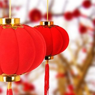 Lồng đèn nhung đỏ đường kính 5 cm