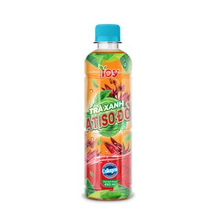 Thùng 24 Chai Trà Atiso Đỏ JOY Giải Độc Mát Gan Bổ Sung Nano Collagen Xóa Mờ Nếp Nhăn 450ml