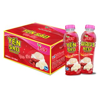 Thùng 24 Chai Nước Yến Sào Đường Phèn Táo Đỏ JOY Tăng Cường Trí Nhớ 500ml