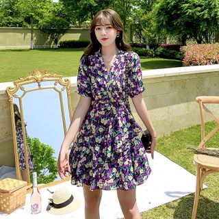ĐẦM XOÈ HOA CỔ TIM XINH XẮN - DT1471