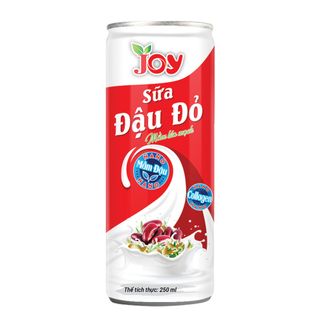 Thùng 24 Lon Sữa Đậu Đỏ cùng Mầm Lúa Mạch JOY Vị Thơm Ngon Bùi Bùi Béo Béo Mát Lành với Nano Collagen Sáng Mịn Giảm Nhăn 250ml