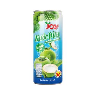 Thùng 24 Lon Nước Dừa JOY Có Cơm Dừa Nhai Ngon Giòn Sật Sật Đã Miệng 325ml