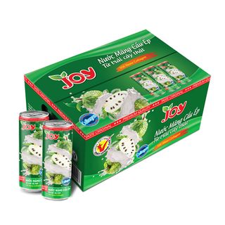 Thùng 24 lon Nước Mãng Cầu Xiêm Ép JOY - Ngọt Ngọt - Ngon Ngon - Thơm Thơm - Đã Thèm - Uống Thử Ngay 325ml